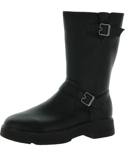 Dr. Scholls Vip Faux Leather Mid-calf Motorcycle Boots - Black
