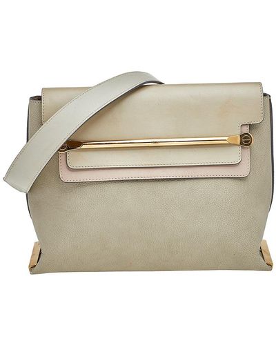Chloé /beige Leather Medium Clare Shoulder Bag - Natural