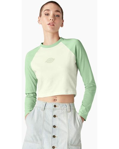 Dickies Sodaville Long Sleeve Cropped T-shirt - Green