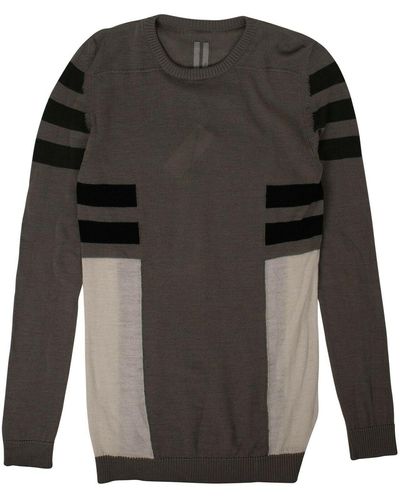 Rick Owens Gray New Wool Crewneck Sweater