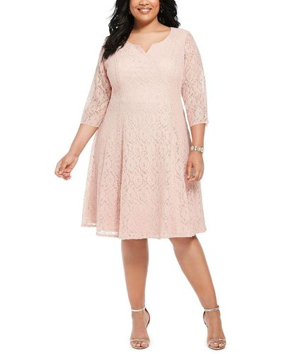 SLNY Sequined Lace Cocktail Dress - Pink