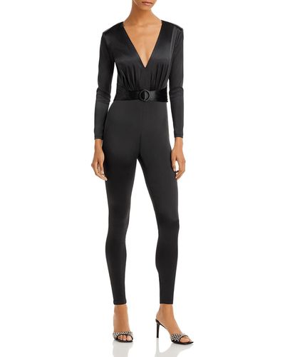 Aqua V-neck Catsuit Jumpsuit - Black