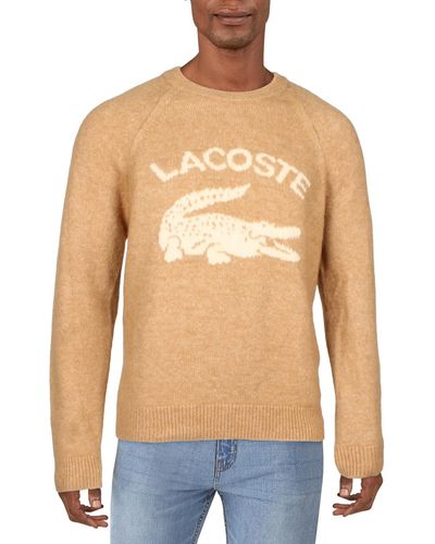 Lacoste Wool Blend Logo Pullover Sweater - Blue