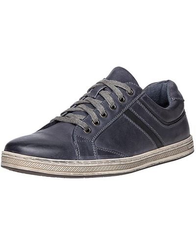 Propet Lucas Leather Low Top Sneakers - Blue