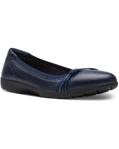 Clarks Leather Slip-on Ballet Flats - Blue