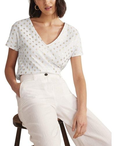 Boden Tie Back Jersey Top - White