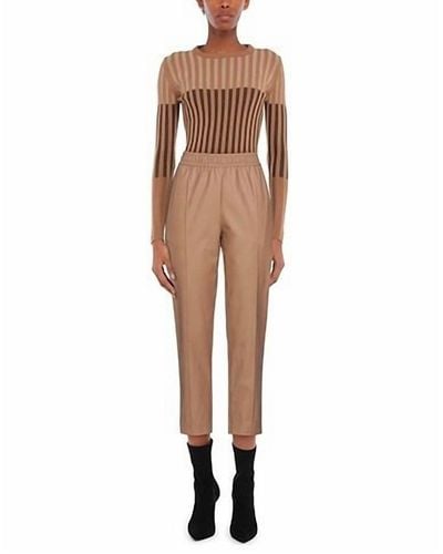 Nude Camel Leather Pant - Natural