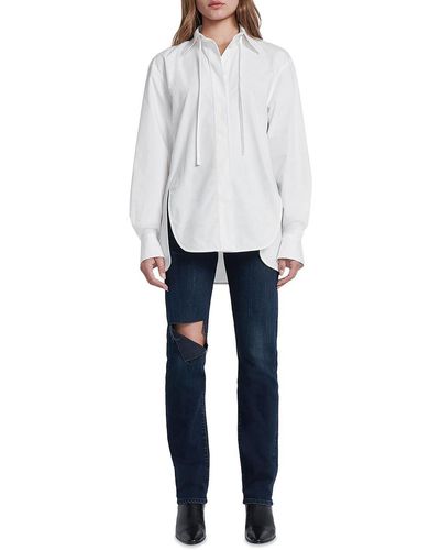 7 For All Mankind Organic Cotton Classic Button-down Top - White