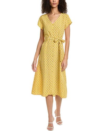 Bobeau Button-down Dress - Yellow