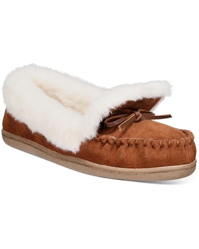 Charter Club Dorenda Suede Cozy Moccasin Slippers - Brown