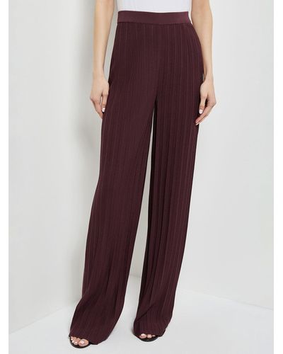 Misook Relaxed Straight Leg Knit Pant - Red