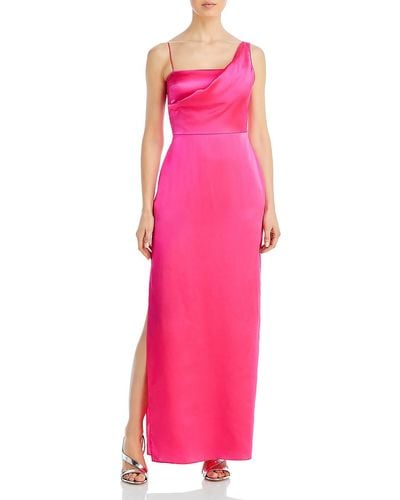 Aqua Tesoro Silk Long Evening Dress - Pink