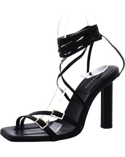 Ilio Smeraldo Maeve Leather Slip-on Strappy Sandals - Black