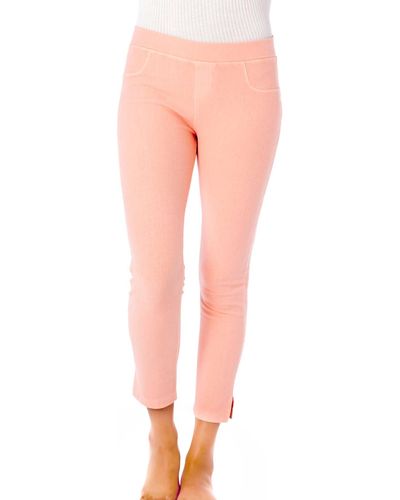 French Kyss Capri Jeggings In Peach - Pink