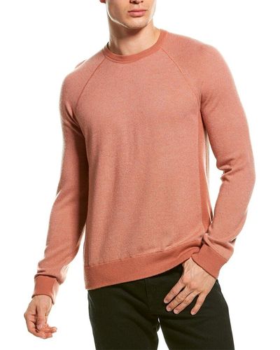Vince Birdseye Wool & Cashmere-blend Crewneck Sweater - Orange