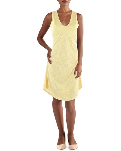 Prana Dots Double V Bodycon Dress - Yellow