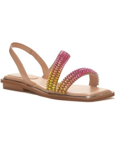 Vince Camuto Prizza Faux Leather Slip On Slingback Sandals - Pink