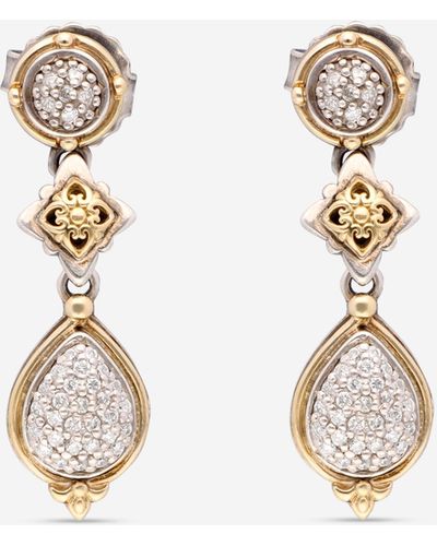 Konstantino Diamond Classic Sterling And 18k Yellow Gold Dangle Earrings Skmk2970-109 - Metallic