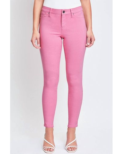 YMI Hyperstretch Mid-rise Skinny Jean - Pink