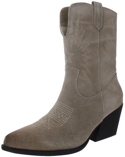 Vince Camuto Sullia Suede Embroidered Cowboy - Gray