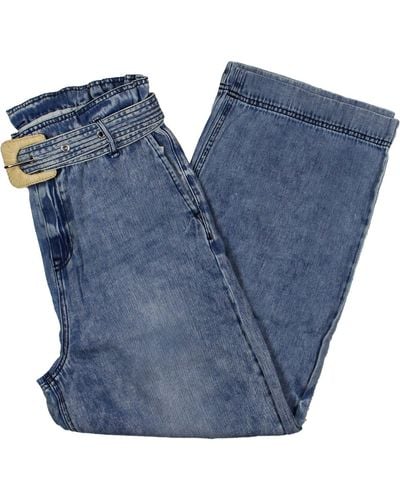 Sam Edelman Rayne High-rise Paperbag Waist Cropped Jeans - Blue