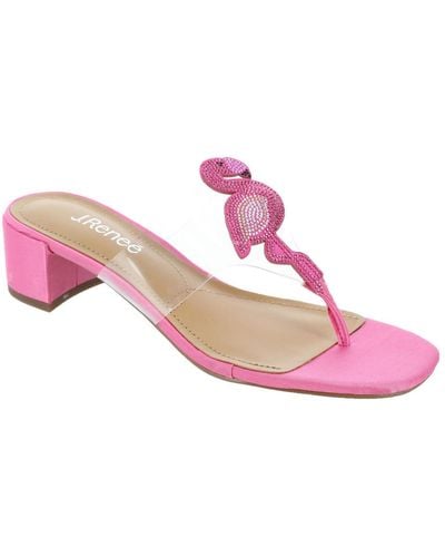 J. Reneé Bonaire Vinyl Thong Sandals - Pink