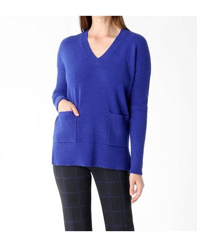 Lisette Andrea 2 Pocket Sweater - Blue