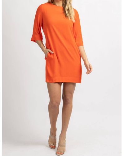 Olivaceous Pocket Tunic Dress - Orange