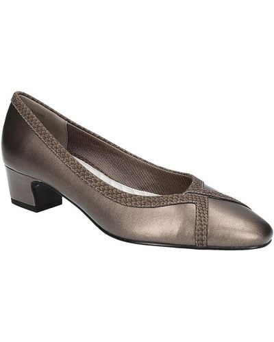 Easy Street Myrtle Faux Leather Comfort Insole Pumps - Brown