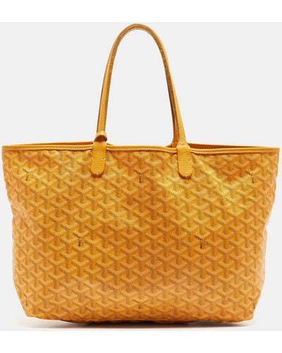 Goyard Ine Coated Canvas And Leather Saint Louis Pm Tote - Yellow