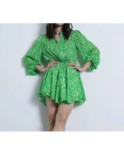 Karina Grimaldi Tnos Print Mini Dress - Green