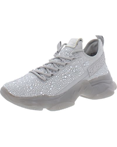 Steve Madden Maxima Embellished Low Top Casual And Fashion Sneakers - Gray