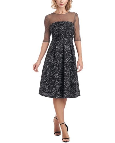 JS Collections Mesh Sequined Cocktail And Party Dress - Black