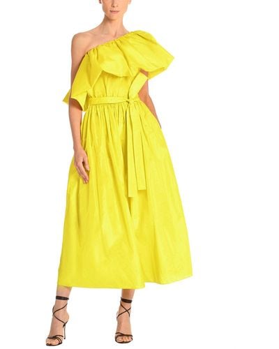 Adam Lippes Ruffle Dress - Yellow