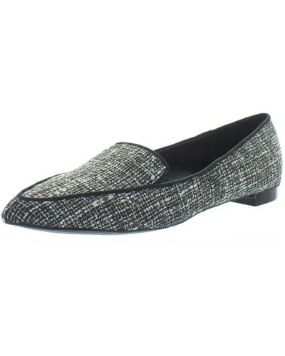 Nine West Abay 2 Slip On Pointed Toe Smoking Loafers - Gray