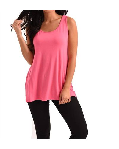 French Kyss Long Tank Top - Pink