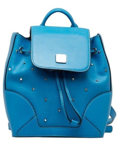MCM Leather Backpack Bag (pre-owned) - Blue