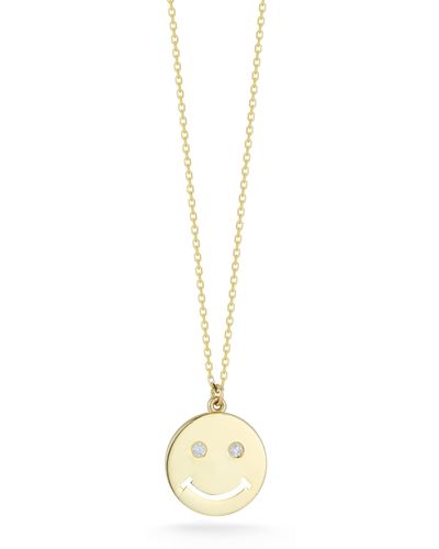 Ember Fine Jewelry & Diamond Smiley Face Necklace - Metallic