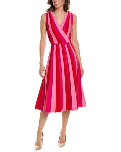 Carolina Herrera Striped A-line Dress - Red