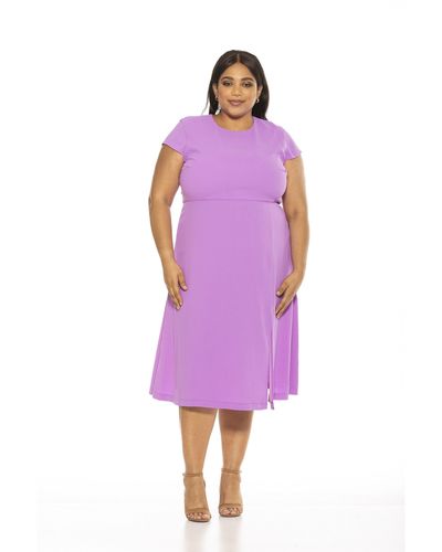Alexia Admor Lily Midi Dress- Plus Size - Purple