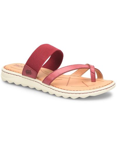 Born Bay Leather Slip On Thong Sandals - Pink