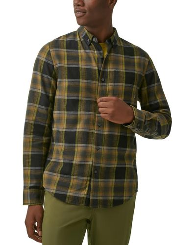 BASS OUTDOOR Flannel Plaid Button-down Shirt - Green