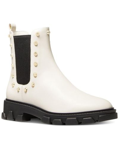 MICHAEL Michael Kors Comfort Insole Round Toe Ankle Boots - White