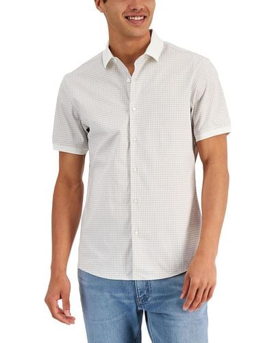 Michael Kors Gingham Collared Button-down Shirt - White
