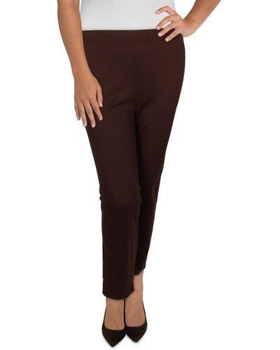 Eileen Fisher Wide Leg Pull On Ankle Pants - Brown