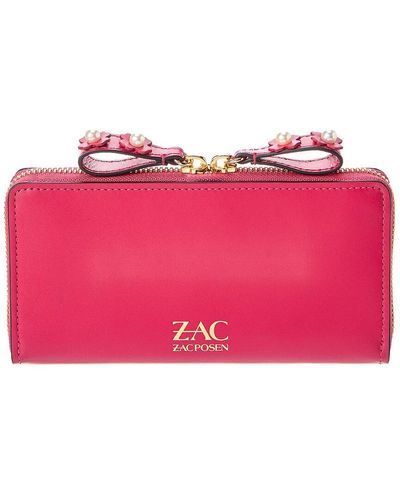 ZAC ZAC POSEN Leather Checkbook Wallet With Floral Applique – Pit-a-Pats.com