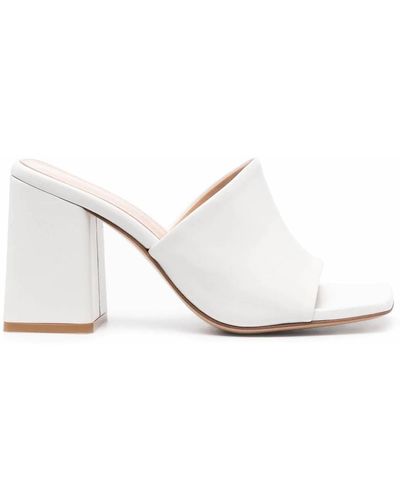 Gianvito Rossi Wynn 85mm Leather Mules - White