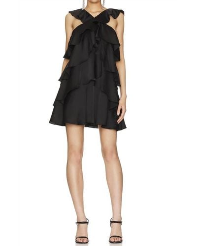 MILLY Lexi Satin Mini Dress - Black