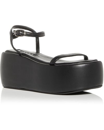 Simon Miller F211 High Raft Faux Leather Chunky Platform Sandals - Black