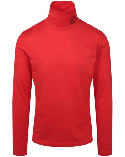 Versace Logo Turtle Neck Shirt - Red